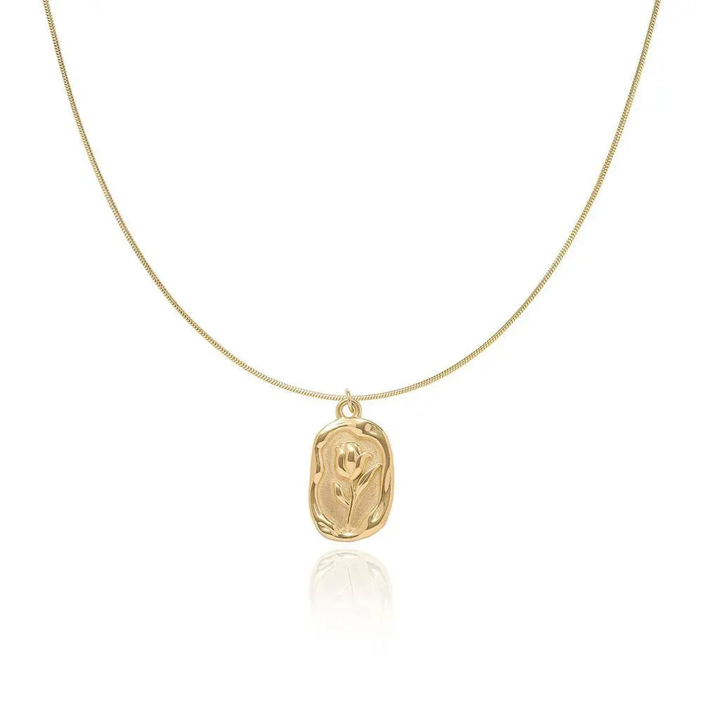 BowLift | Feminine Tulip Floral Pendant Necklace