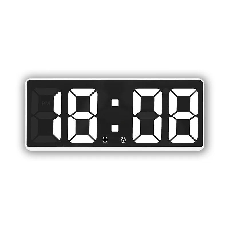Modern Electronic Mirror Alarm Clock with LED Display, Alarm Function and Temperature Display – Stylish Digital Clock for Bedroom and Office | Bowlift