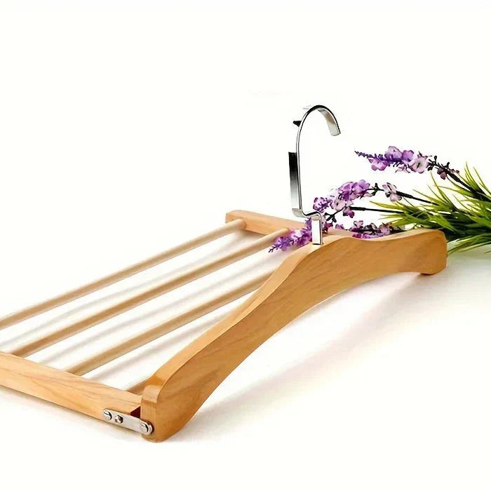 Wooden Clothes Hanger Space Saving with Sturdy Metal Hook | Bowlift