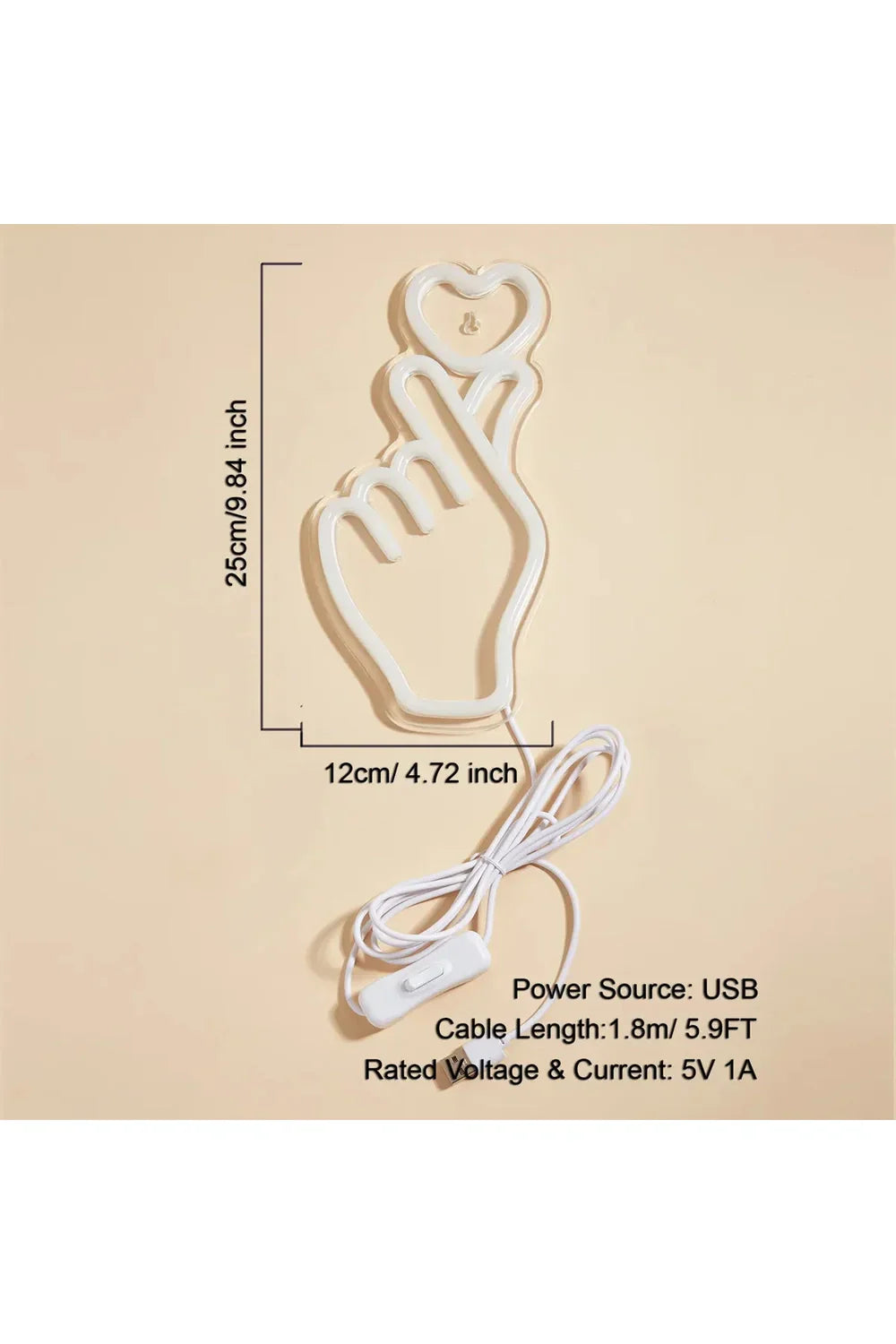 BowLift | Hand Heart LED Neon