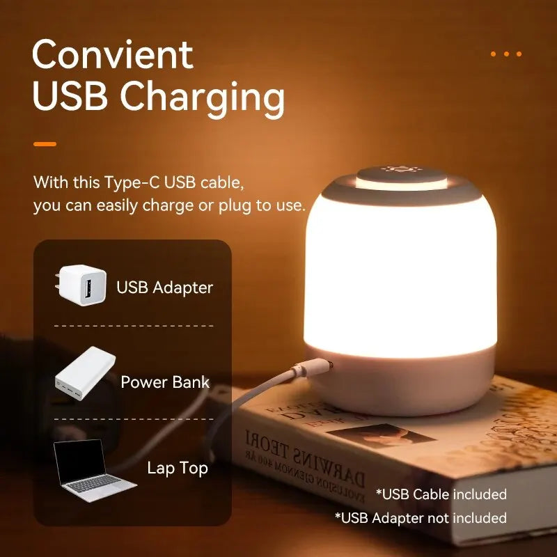 BowLift | LUMINA TOUCH LED Table Lamp | Portable & Dimmable | Touch Control | For Bedroom & Children's Room