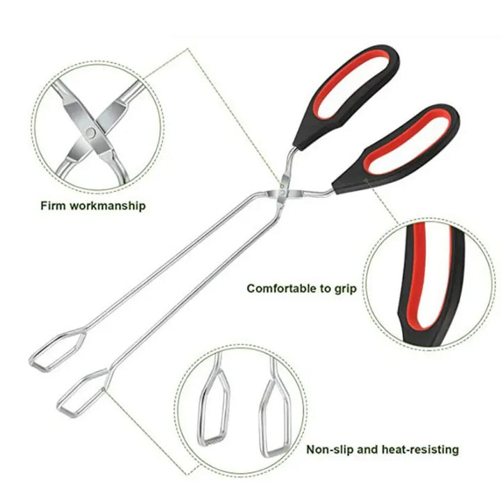 BowLift | Gripflame Grill Tongs with Scissor Grip | 9/11/12 Inch | Heat Resistant & Non-Slip | BBQ Tongs for Meat, Bread & Vegetables | Ideal for Grill, Kitchen & Outdoor