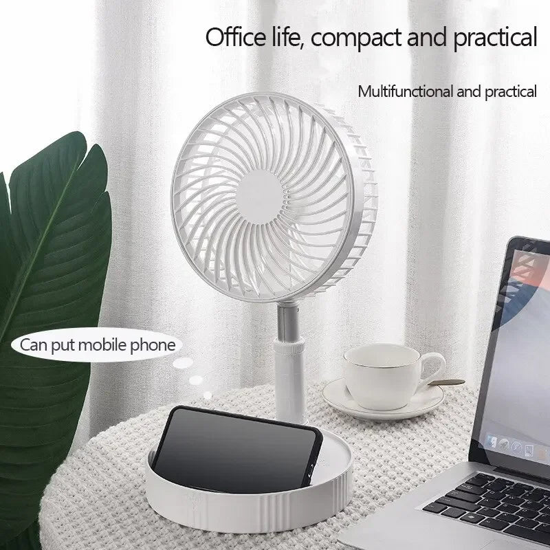7200mAh USB Rechargeable Portable Folding Fan Floor Low Noise Fan for Outdoor Home Wireless Fan 4 Speed Camping Portable Fan | Bowlift