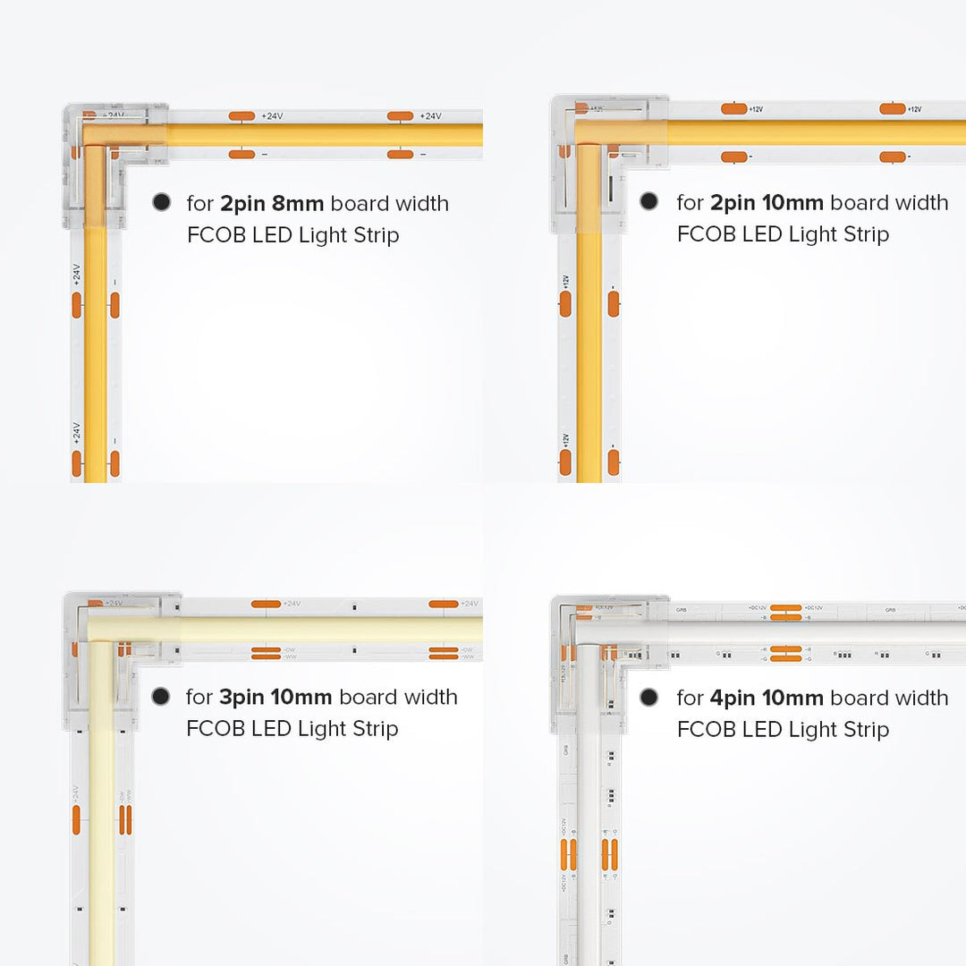 BowLift | L Shaped Transparent LED Strip Connector