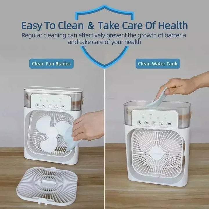 3 In 1 Fan AIr Conditioner Household Small Air Cooler LED Night Light Portable Humidifier Air Adjustment Fan Office Home Fan New | Bowlift