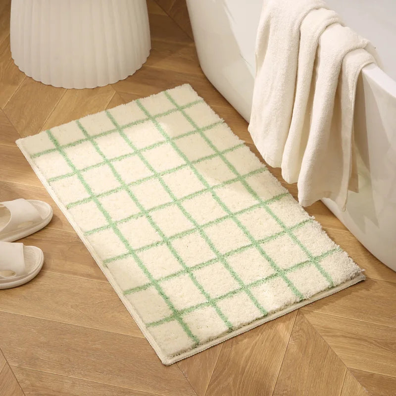 Modern Grid Tufted Bath Mat | Bowlift