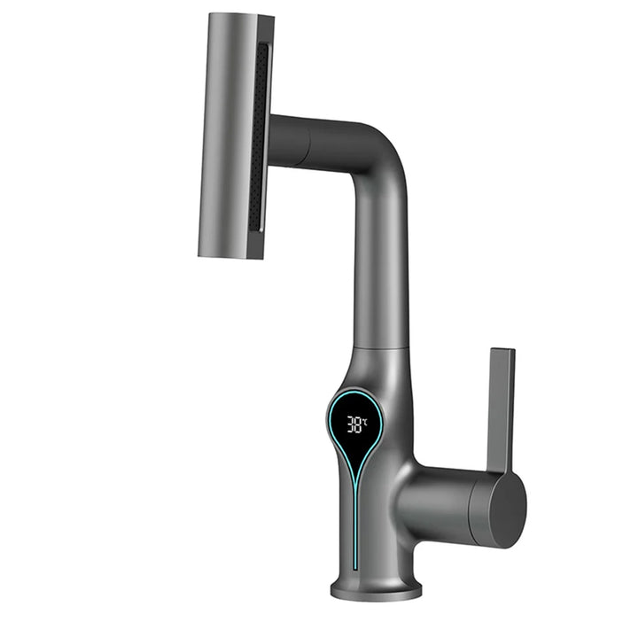 BowLift | Faucet with Waterfall Jet Temperature Display and Adjustable Sprayer