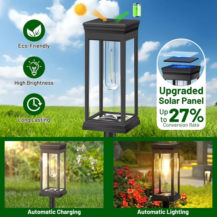 BowLift | Solar Glow Garden Path Lights – 2 Piece Set