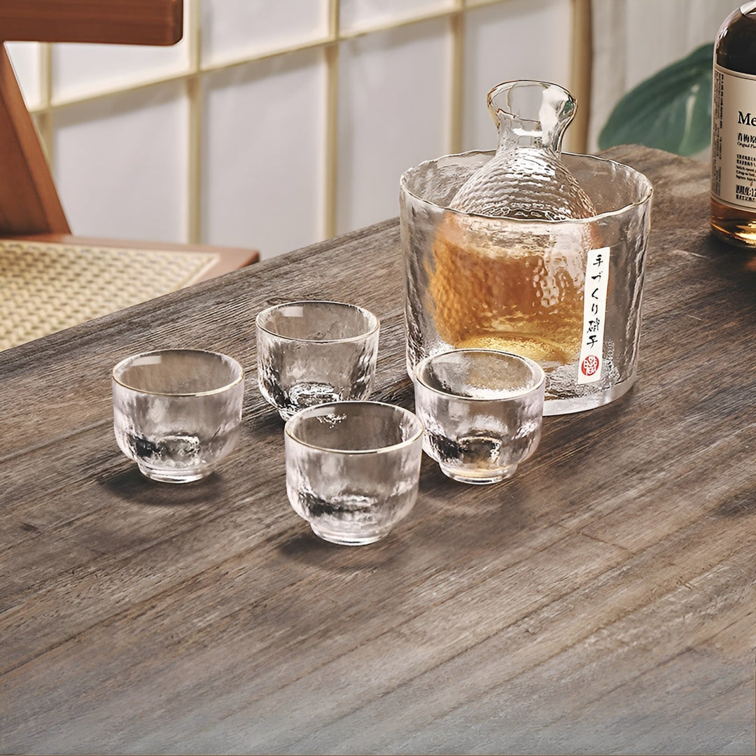 Japanese Glass Set – Elegant Sake & Whisky Set | Perfect for Bar & Home | Bowlift