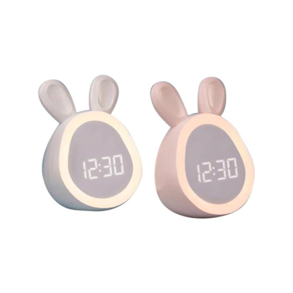 Rabbit-Shaped Kids' Alarm Clock with LED Night Light - BunniGlow | Bowlift