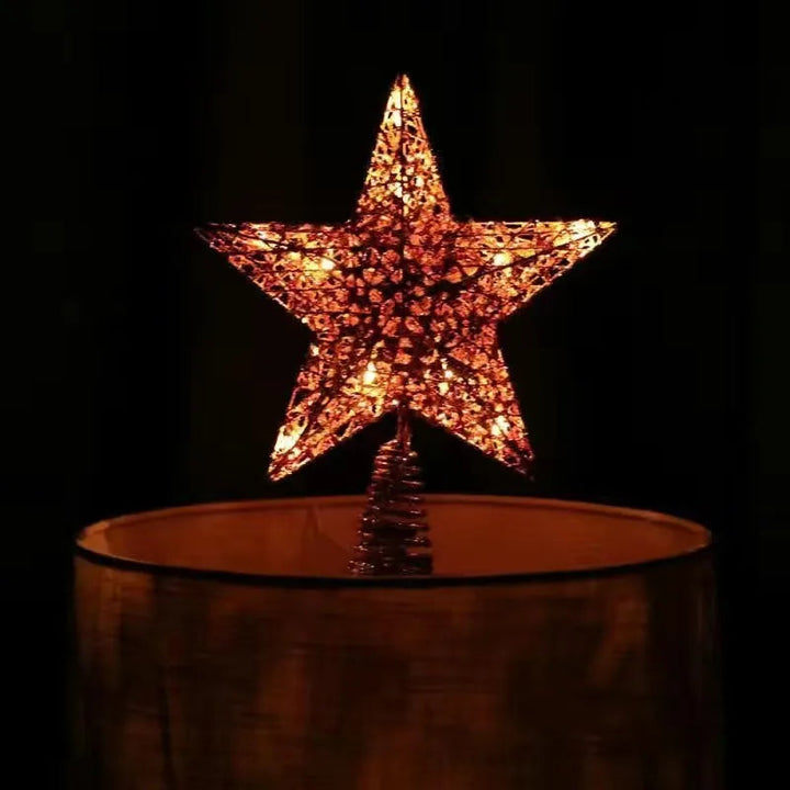 BowLift | TwinkleGlow - LED Star Tree Topper with Warm Light and Easy Setup