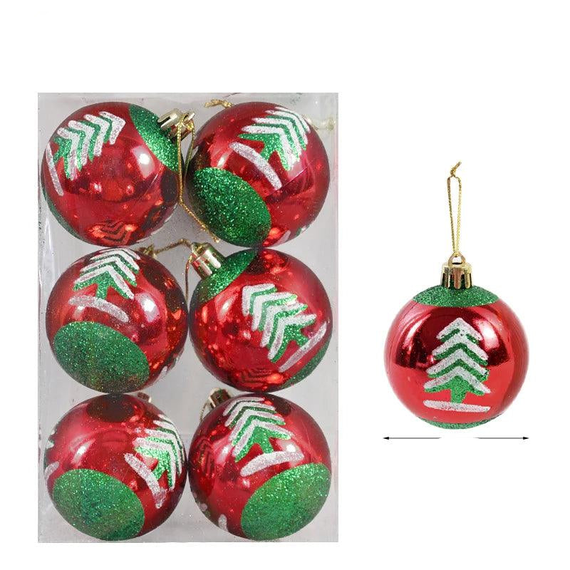 BowLift | Glass Christmas Ornaments Pattern Set of 6 Balls for the Tree
