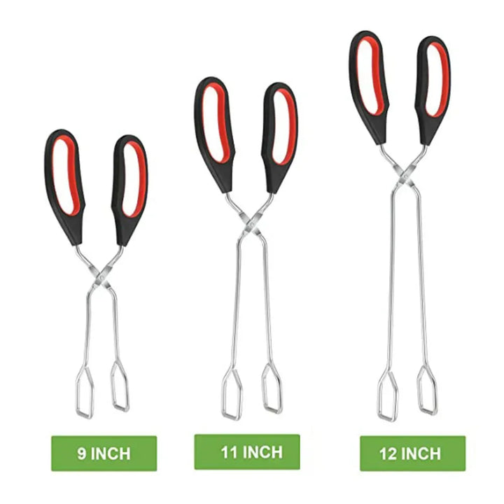BowLift | Gripflame Grill Tongs with Scissor Grip | 9/11/12 Inch | Heat Resistant & Non-Slip | BBQ Tongs for Meat, Bread & Vegetables | Ideal for Grill, Kitchen & Outdoor