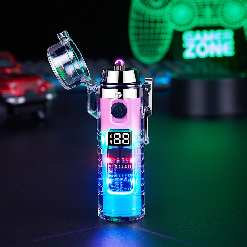 Windproof Double Arc Transparent Flashlight Lighter | Bowlift