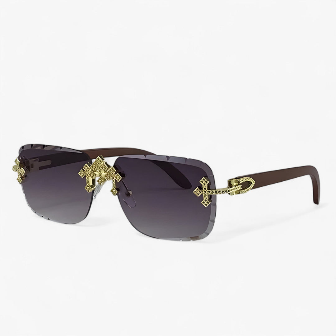 Rimless Steampunk Sunglasses with Metal Accents – Nirex | Bowlift