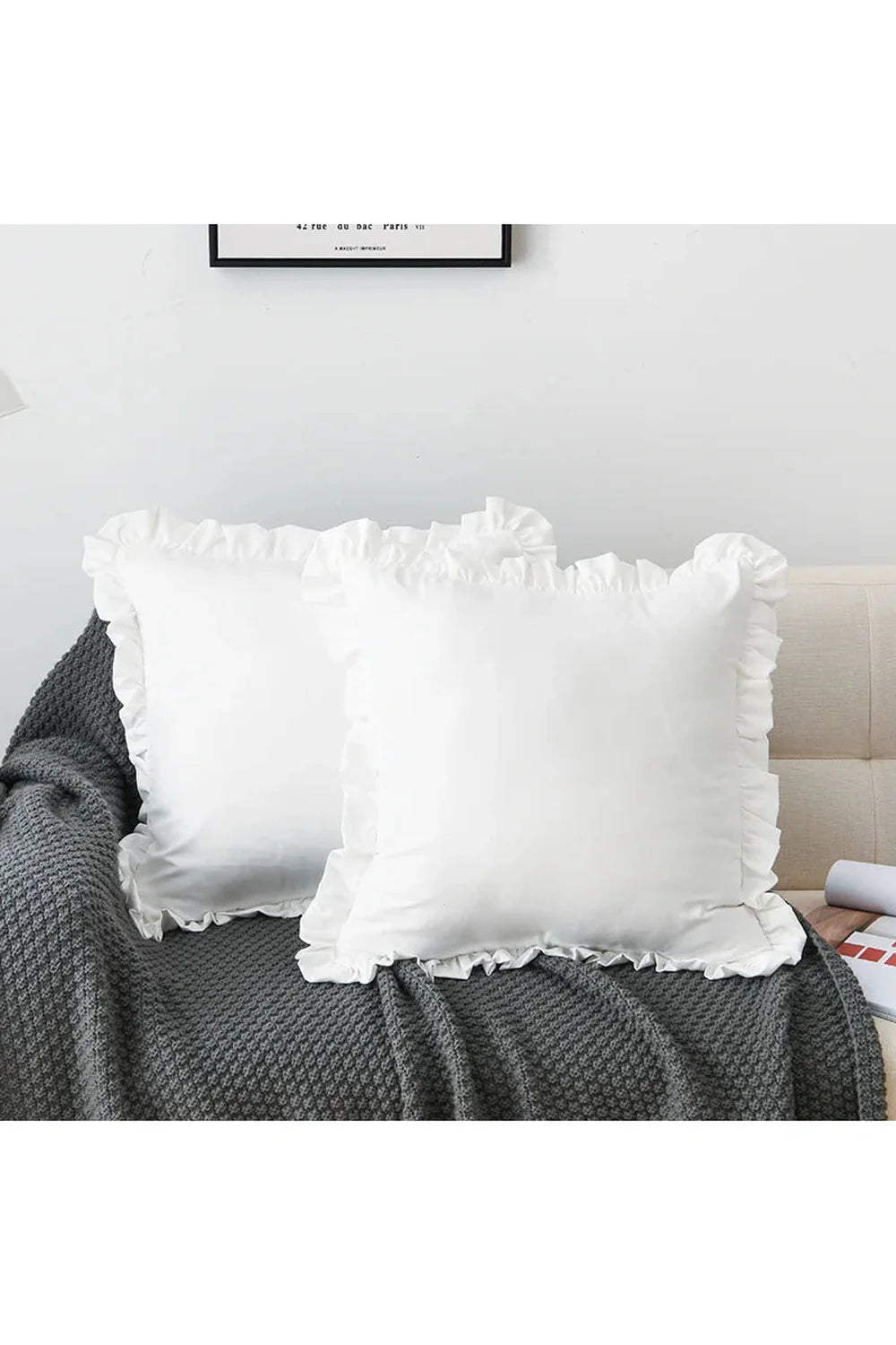 solid ruffle pillowcase | Bowlift