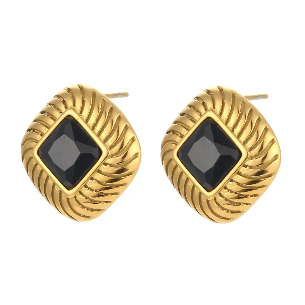 BowLift | Chunky Spiral Texture Diamond Accented Earrings