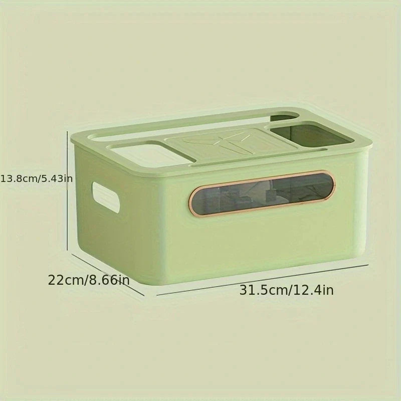BowLift | HideNet WLAN Router Storage Box | With Cable Management & Socket Compartment | Transparent & Removable | 1–4 Levels Selectable
