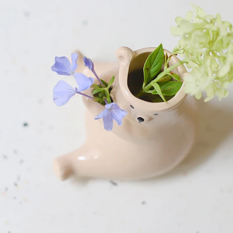 Bear with Flower Vase | Bowlift