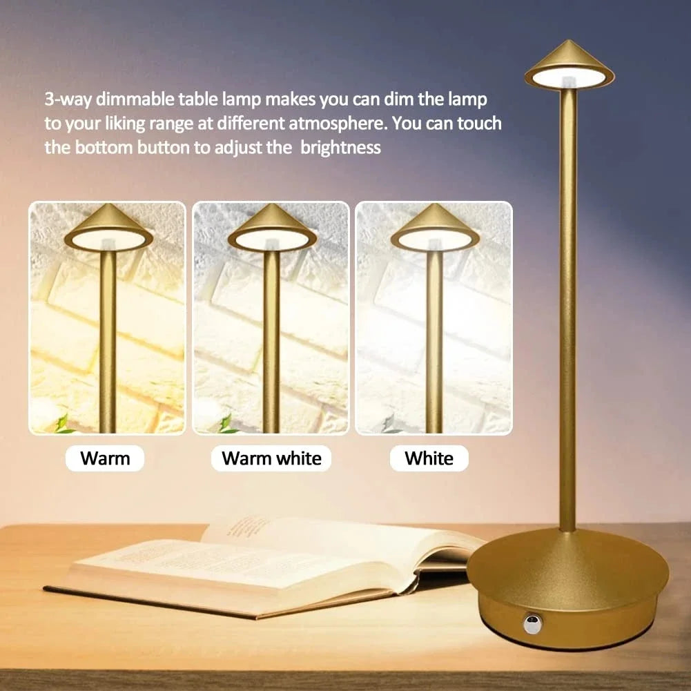 BowLift | Rechargeable Table Lamp Creative Dining Room Touch Led Hotel Bar Coffee Pina Pro Table Lamp Decorative Desk Lamp