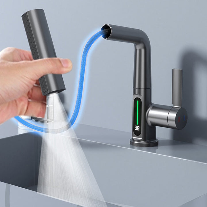 BowLift | Modern Sleek Waterfall Temperature Display Faucet