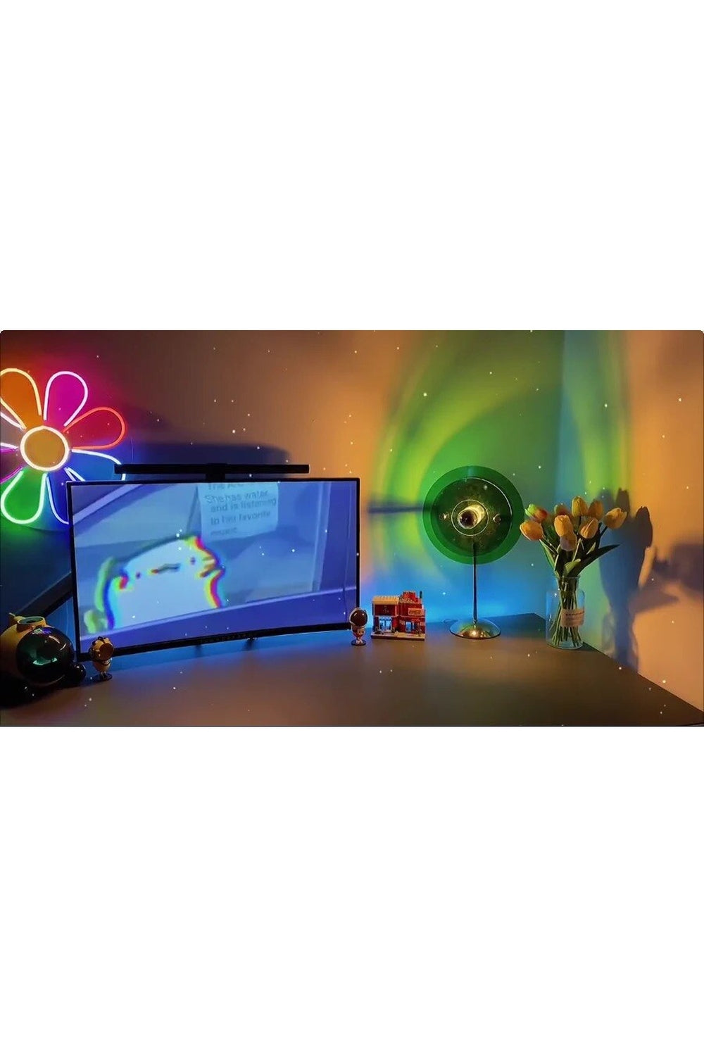 Rainbow projector night light | Bowlift