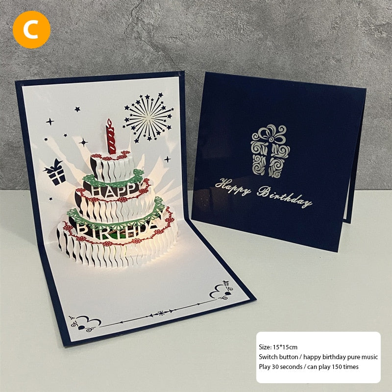 BowLift | 3D Birthday Music Happy Cake Cards