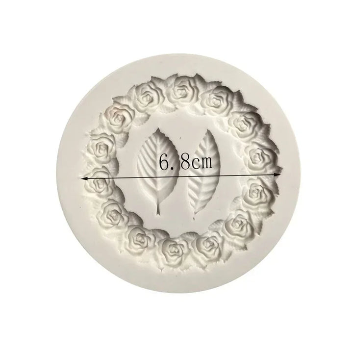 BowLift | DekoMould Silicone Mold Rosette & Leaves | For Fondant, Chocolate & Sugar Paste | Finest Baking Decoration & Frame Designs