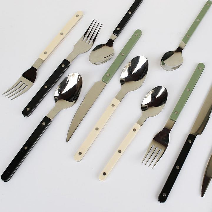 BowLift | 24-Piece Cutlery Set – Engraved Stainless Steel Flatware for 6 People