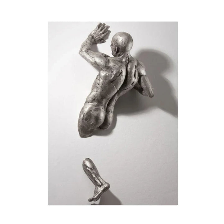 Modern Urban Abstract Iron Statue Wall Art Fine Art Canvas Prints 3d Visualization Figure Art Pictures For Minimalist Apartment Wall Decor | Bowlift