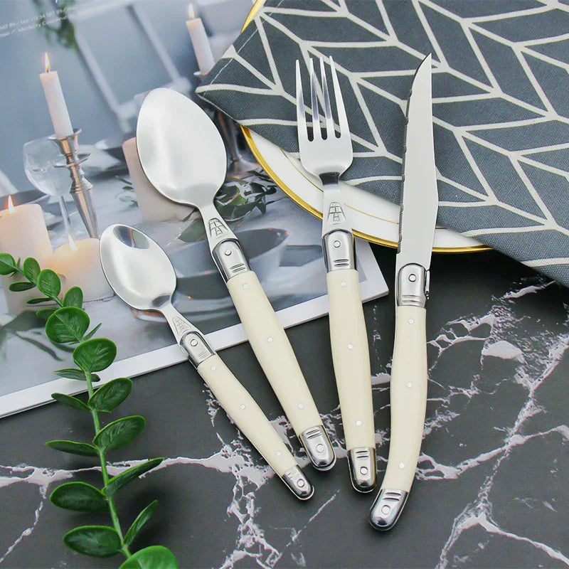 BowLift | IvoryElegance – Luxury Laguiole Cutlery Set with Timeless Style