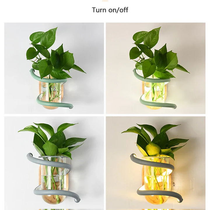 BowLift | Nordic Unique Wooden Outdoor Wall Vase Lamp