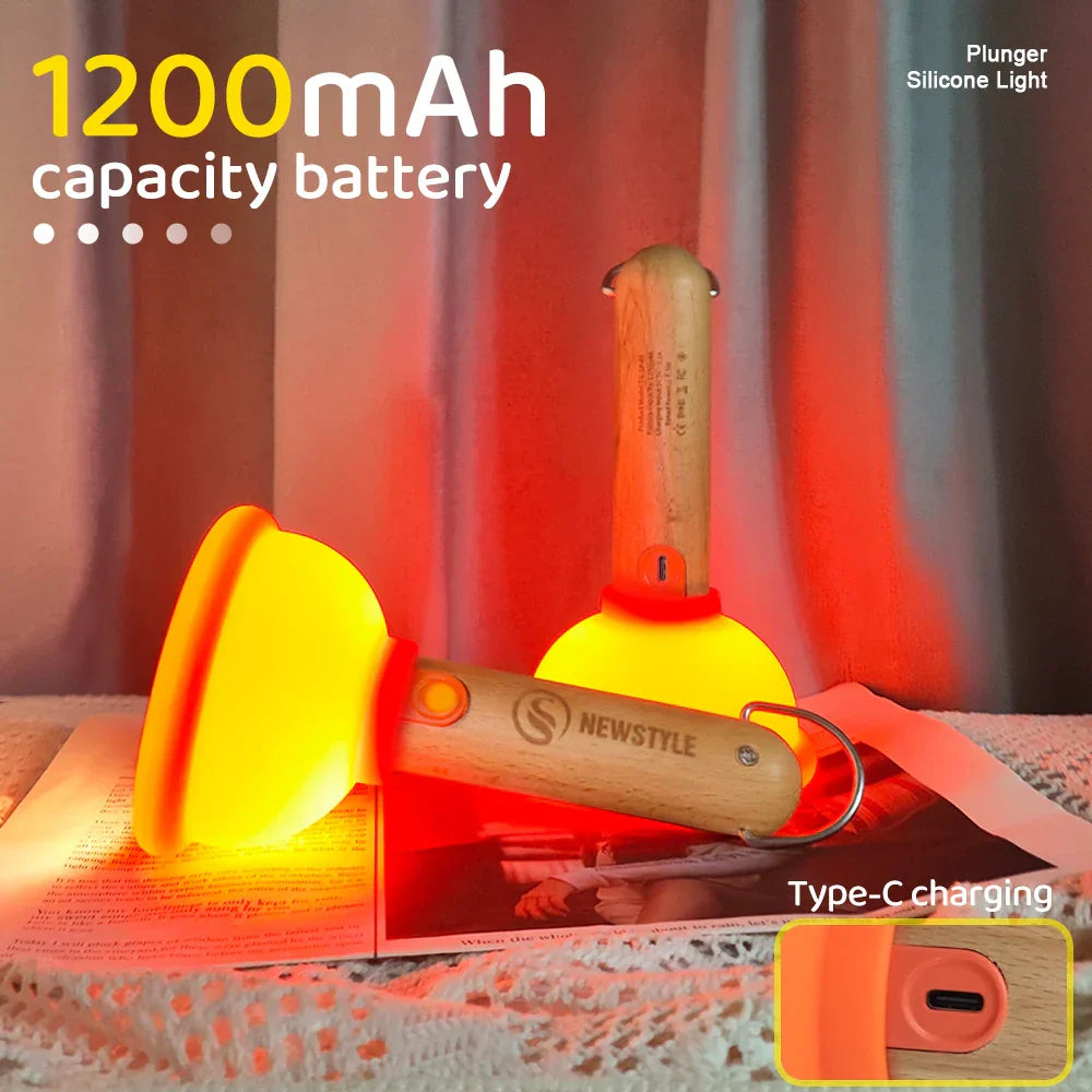 Plunger Style Stress Relief LED Night Lamp | Bowlift