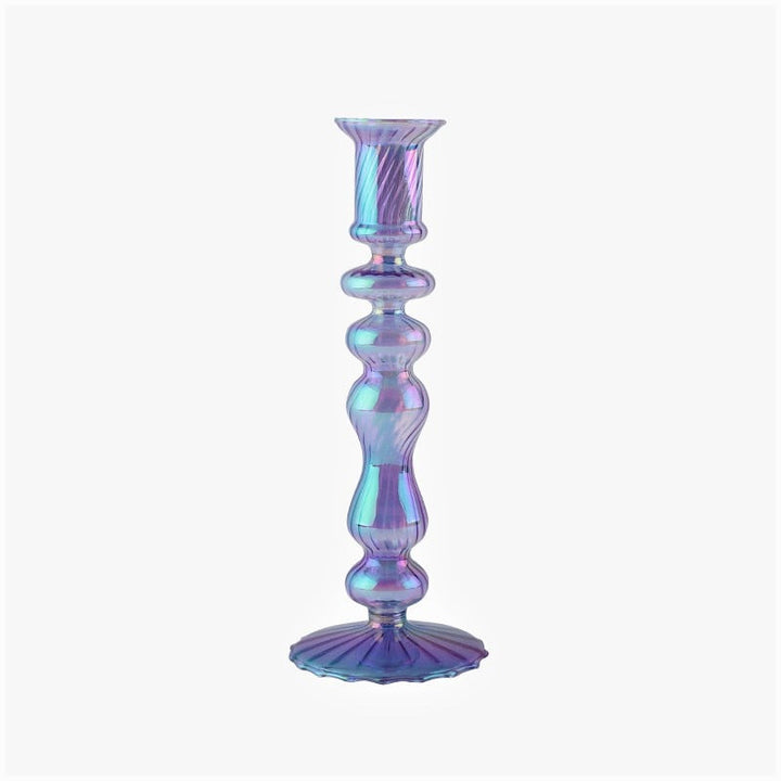 Ribbed Glass Candleholders - Mermaid | Bowlift