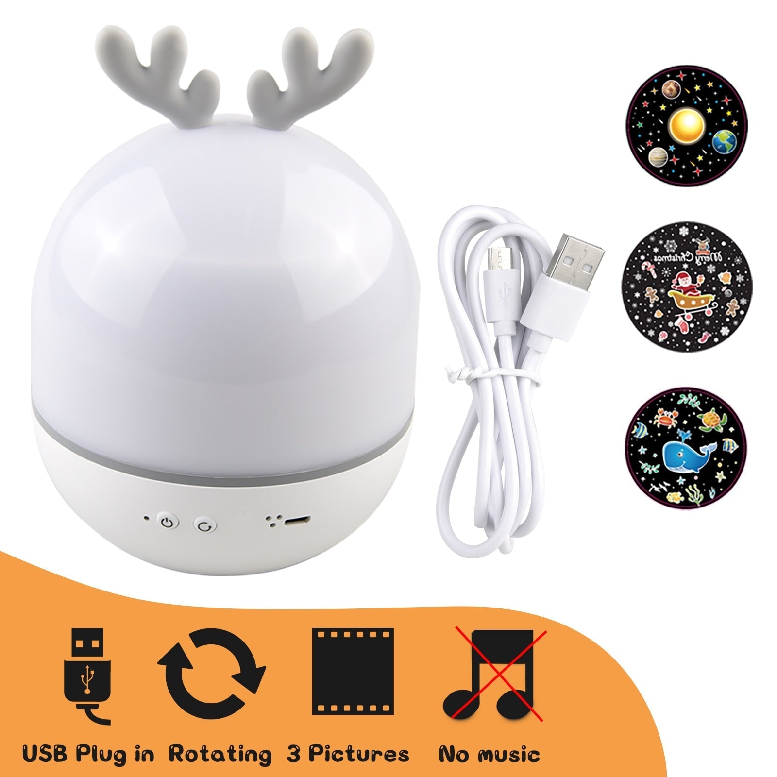 BowLift | Rotating Deer Music Star Projector Night Lamp