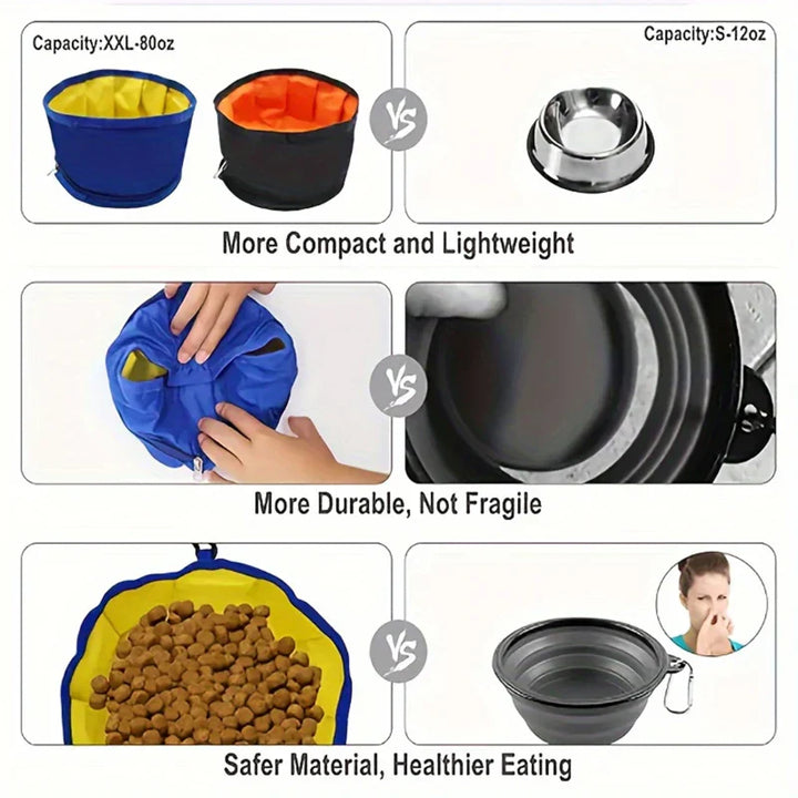 BowLift | Collapsible Bowl Nomadoo FoldBowl | Portable Feeding & Water Bowl for Dogs & Cats | Outdoor Travel Bowl made of Oxford fabric | Ø 19 cm