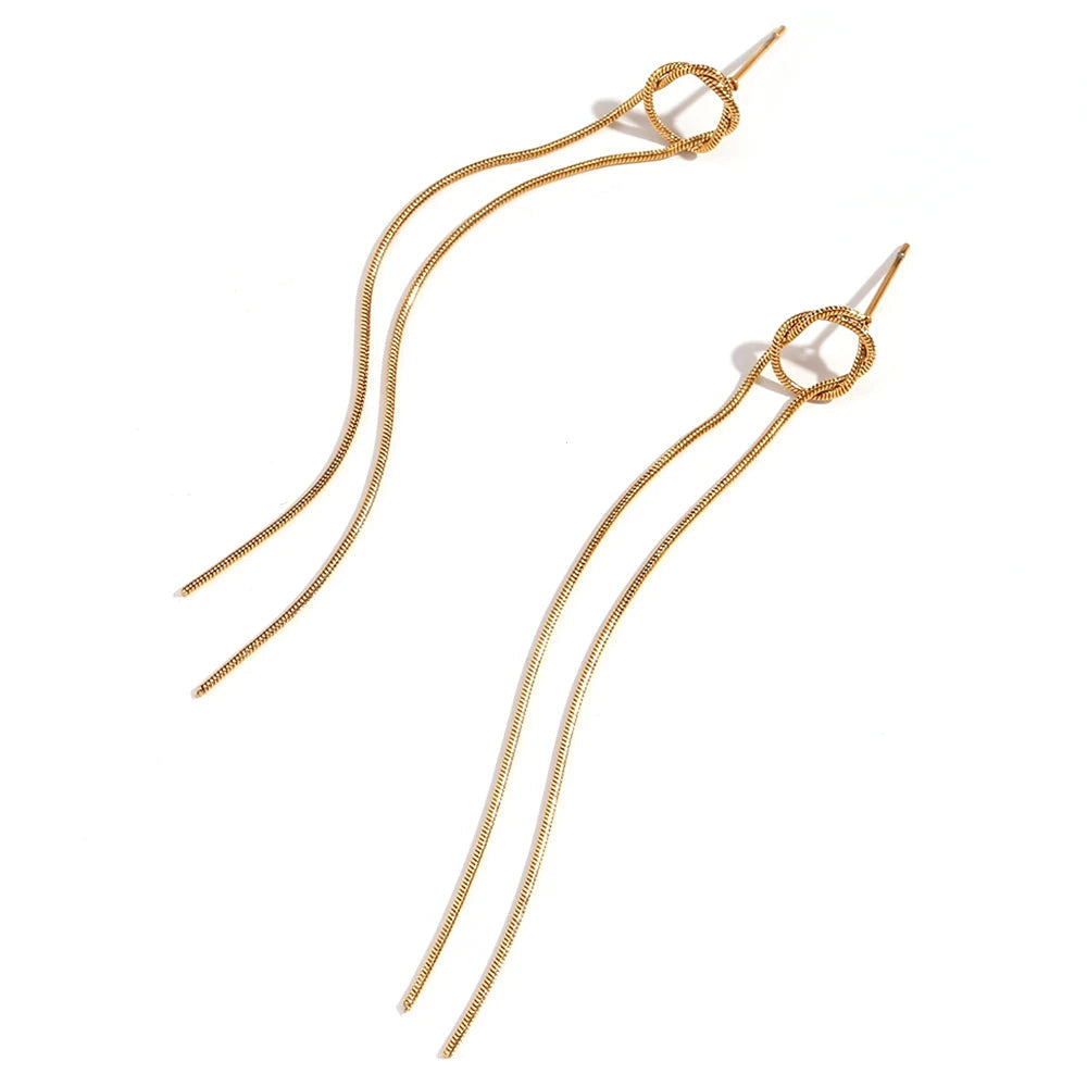 BowLift | 18k Dainty Circle Tassel Earrings