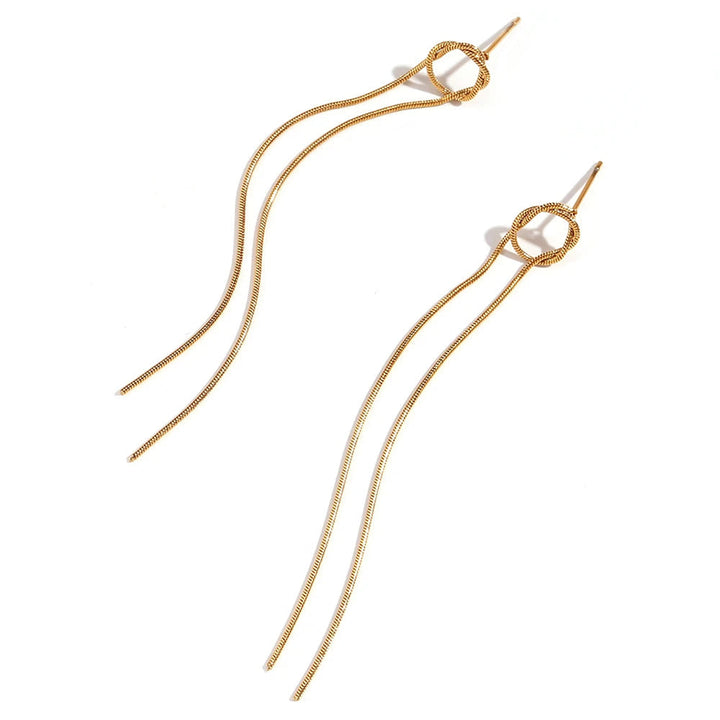 BowLift | 18k Dainty Circle Tassel Earrings