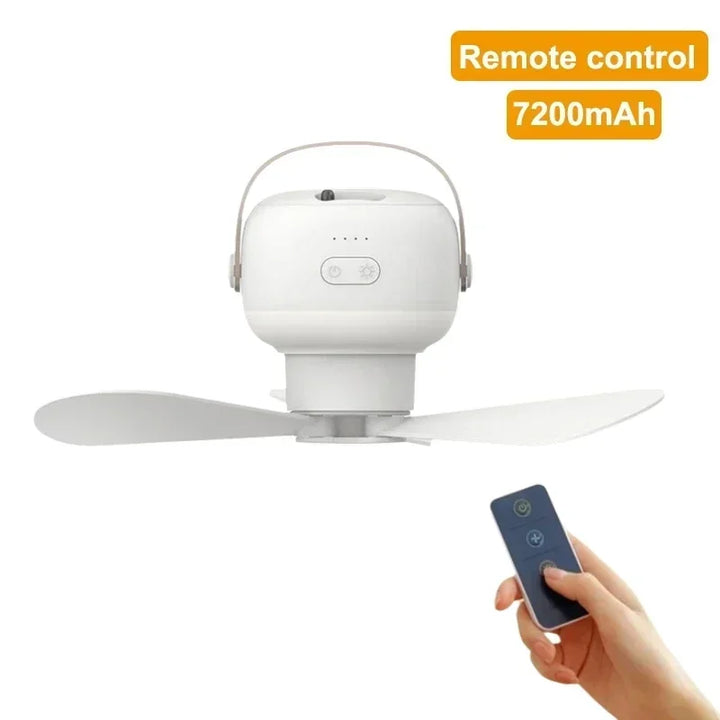 BowLift | CampiBreeze Mobile Ceiling Fan | 3600/7200 mAh Battery | LED & Remote Control | Quiet & Hangable