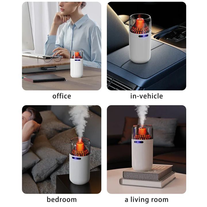 BowLift | Volcano Flame LED Aromatherapy Essential Oil Mist Diffuser