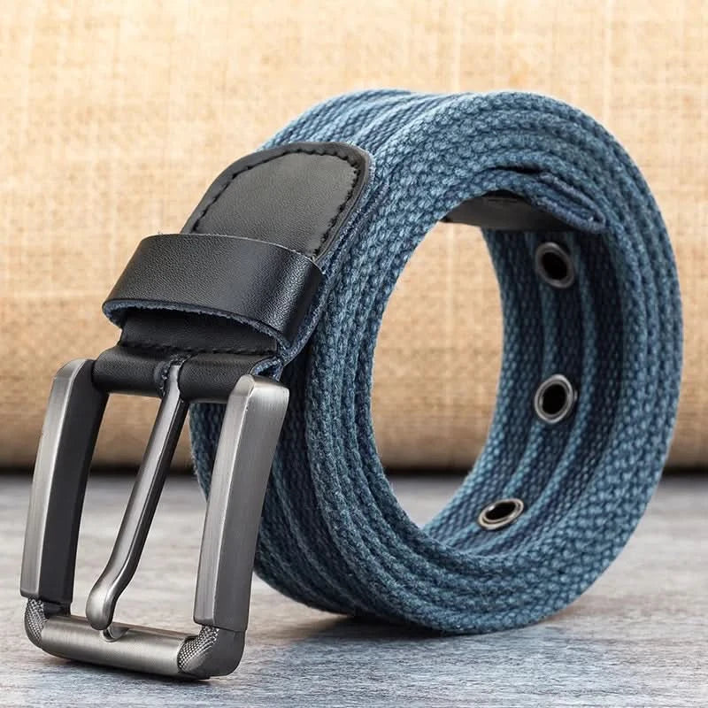 BowLift | Men’s Canvas Belt – Adjustable Casual Striped Waistband