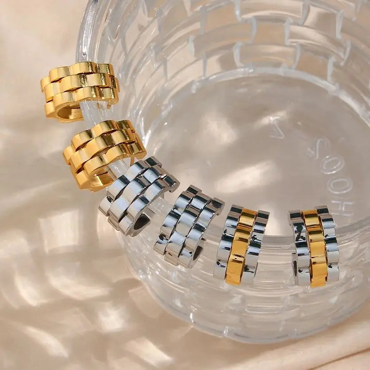 BowLift | Textured Watch Hoop Earrings