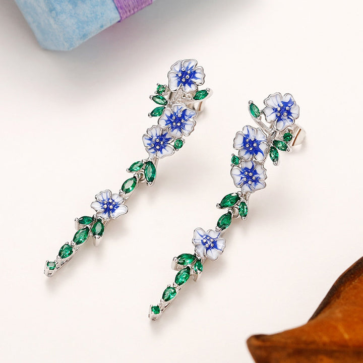 BowLift | Vintage Blue Blossom Dangle Earrings