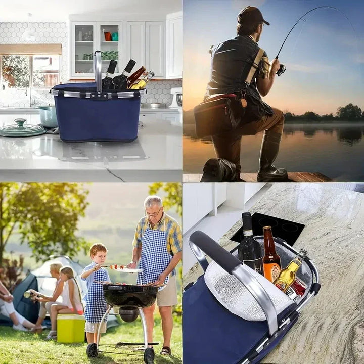 BowLift | FrostoGo Insulated Basket | Foldable & Lightweight | Keeps Hot & Cold | For Picnic & Travel