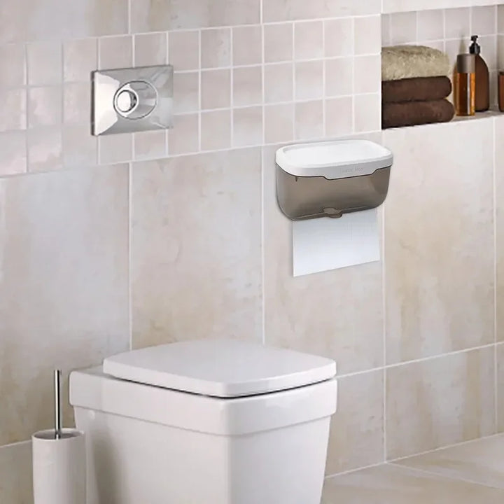 BowLift | Wall-Mounted Toilet Paper Holder | With Shelf & Waterproof Box | Modern & Space-Saving