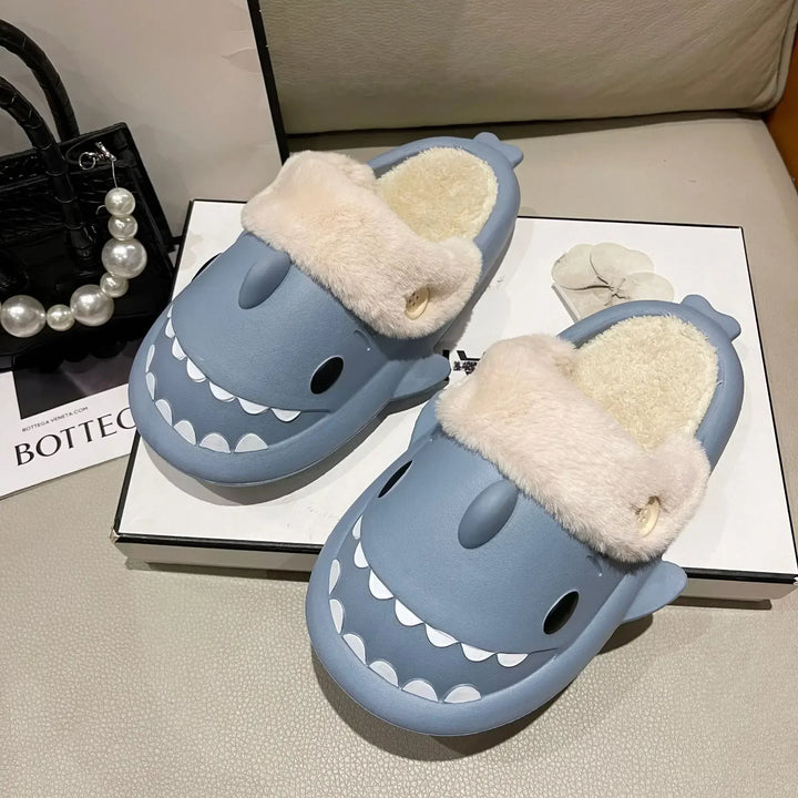 Funny Shark Slippers made of Cotton – Warm and Cozy Slippers for Men and Women, Non-Slip and Comfortable | Bowlift