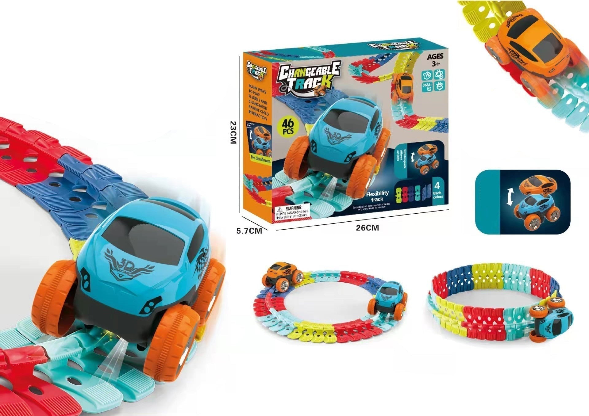 BowLift | FlexiTrack | Flexible Glow-in-the-Dark Racetrack Set for Kids