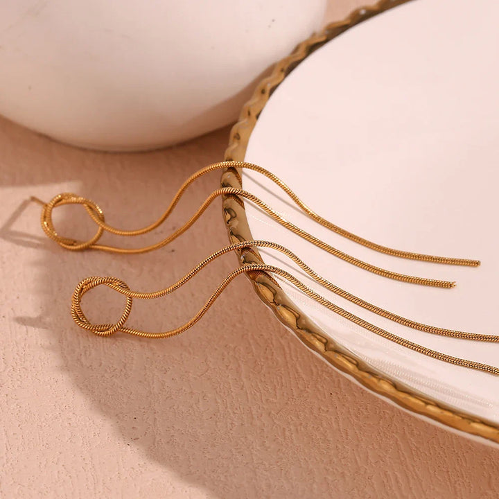 BowLift | 18k Dainty Circle Tassel Earrings