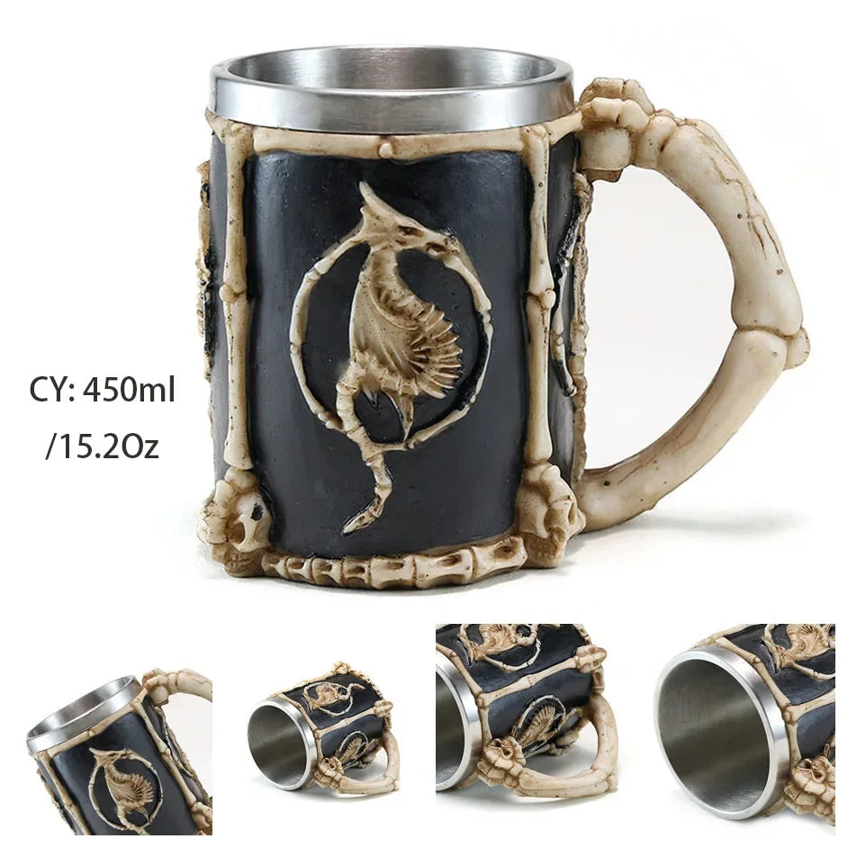BowLift | Medieval Dragon Resin Stainless Steel Mug as Coffee Mug or Tea Mug
