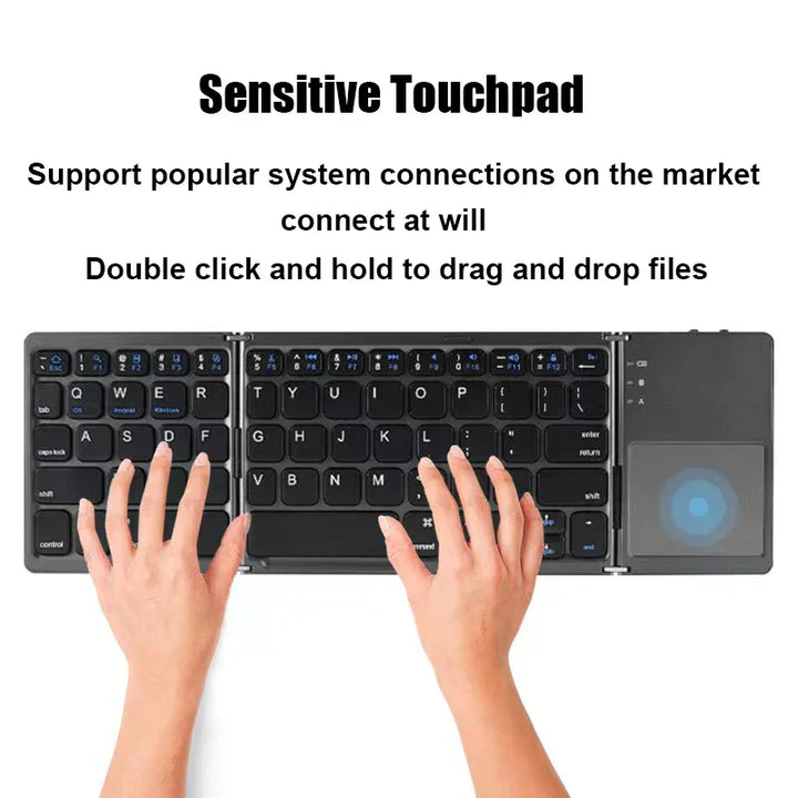Wireless foldable Bluetooth keyboard with touchpad – Compact, versatile, and ultra-portable | Bowlift